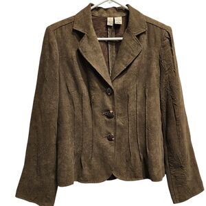 Olive Green Blazer Jacket Womens Sz M Dark Academia Preppy Y2K Gilmore Girls